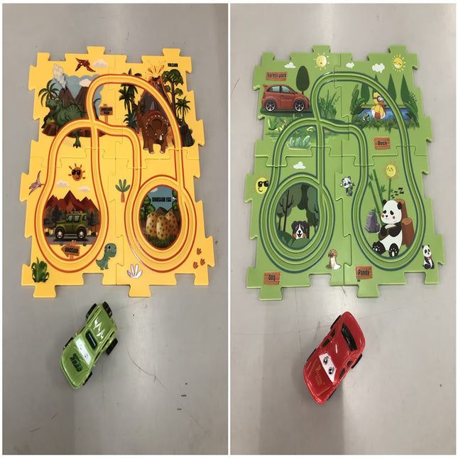 Kinder Puzzle Elektrische Eisenbahn Speeder DIY Montage Elektrische Auto Automatische Schiene Stadt Szene Bau Bildung Spielzeug Geschenk - ellashop.store