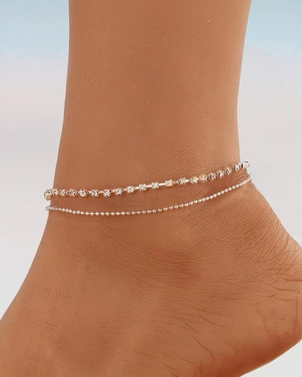 Einfache Strass Cup Chain Handanklet Persönlichkeit Mehrschichtige Perlenkette - ellashop.store