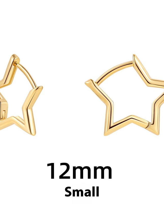 Women's Simple Hollow Five-pointed Star Heart Earrings - ellashop.store