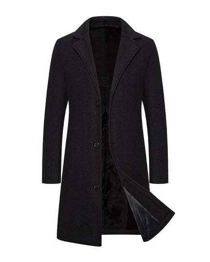 Men's Woolen Coat Slim-fit Mid-length Trench Coat - ellashop.store