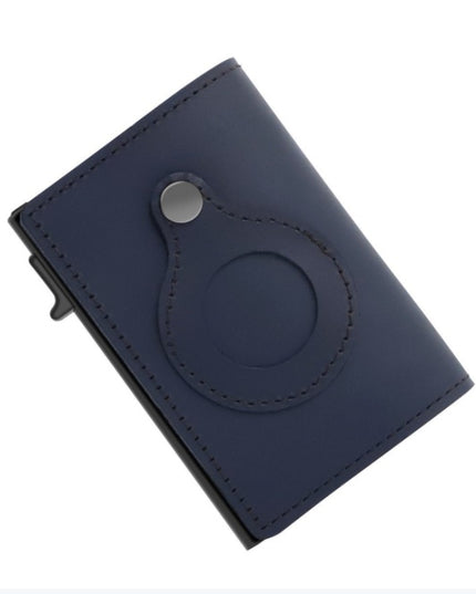 AirTag Wallet Anti Theft Bullet Card Bag Multi-functional Rfid Card Holder Men's Leather Slim Wallets For Airtag Air Tag - ellashop.store