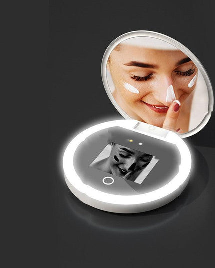 Intelligent Sunscreen UV Makeup Mirror Handheld LED Beauty Makeup Mirror - ellashop.store