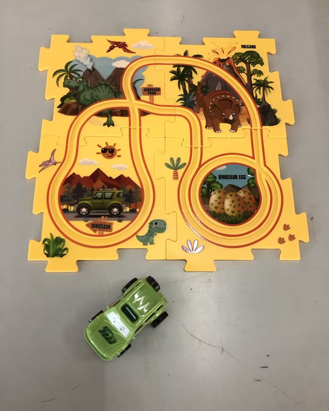 Kinder Puzzle Elektrische Eisenbahn Speeder DIY Montage Elektrische Auto Automatische Schiene Stadt Szene Bau Bildung Spielzeug Geschenk - ellashop.store