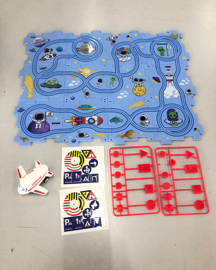 Kinder Puzzle Elektrische Eisenbahn Speeder DIY Montage Elektrische Auto Automatische Schiene Stadt Szene Bau Bildung Spielzeug Geschenk - ellashop.store