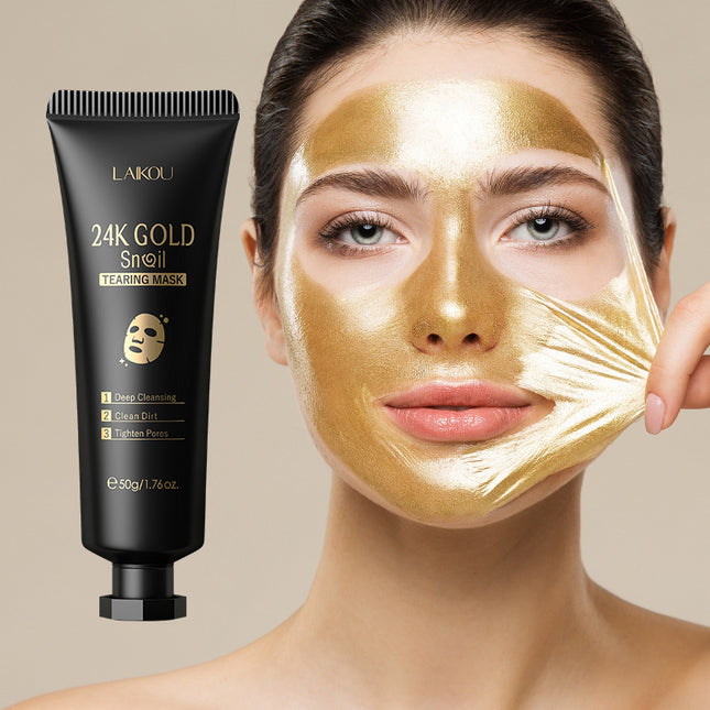 Feuchtigkeitsspendende Abreißmaske mit Goldfolie und Schneckenmotiv - ellashop.store
