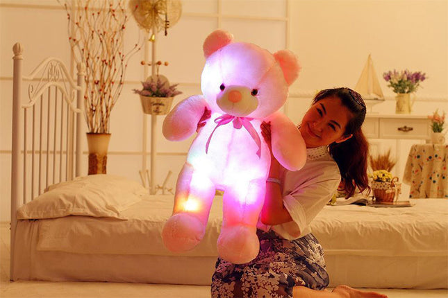 Kreatives Leuchten LED Teddybär Kuscheltiere Plüschtier Buntes leuchtendes Weihnachtsgeschenk für Kinder Kissen - ellashop.store