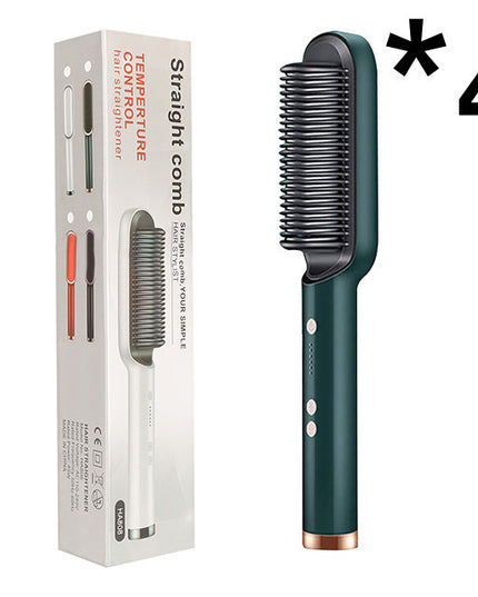 Neu 2 In 1 Haarglätter Heißer Kamm Negative Ionen Curling Tong Dual-zweck Elektrische Haar - ellashop.store