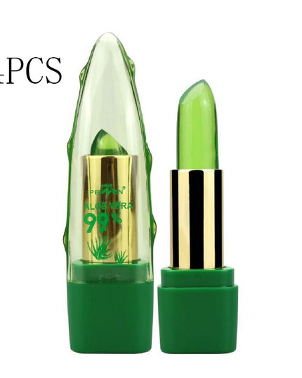 Aloe Vera Gel Farbwechsel Lippenstift Glanz Feuchtigkeitscreme Anti-Trocknung Entsalzung Feinkörniger Lippenbalsam Pflege - ellashop.store