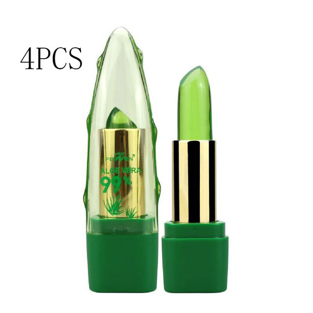 Aloe Vera Gel Farbwechsel Lippenstift Glanz Feuchtigkeitscreme Anti-Trocknung Entsalzung Feinkörniger Lippenbalsam Pflege - ellashop.store