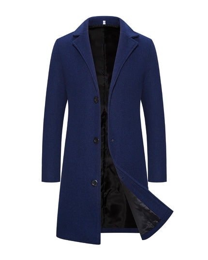 Men's Woolen Coat Slim-fit Mid-length Trench Coat - ellashop.store