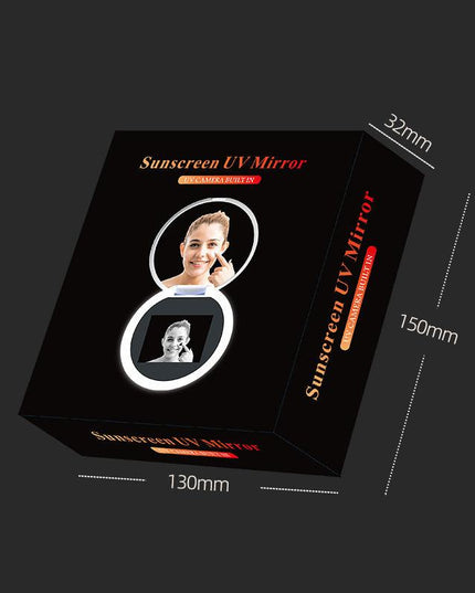 Intelligent Sunscreen UV Makeup Mirror Handheld LED Beauty Makeup Mirror - ellashop.store