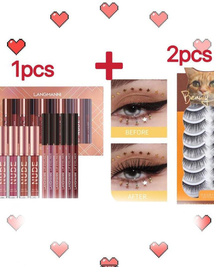 Lipliner und Lippenstift-Make-up, 12-teiliges Set, 6 matte Lippenstifte, 6 Lipliner-Stifte, wasserfest, langanhaltend, matter Lippenstift, Schönheitskosmetik, Make-up, Geschenk für Mädchen, Lippenstift-Set - ellashop.store