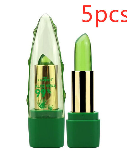 Aloe Vera Gel Farbwechsel Lippenstift Glanz Feuchtigkeitscreme Anti-Trocknung Entsalzung Feinkörniger Lippenbalsam Pflege - ellashop.store