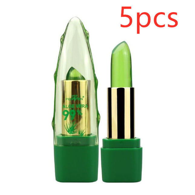 Aloe Vera Gel Farbwechsel Lippenstift Glanz Feuchtigkeitscreme Anti-Trocknung Entsalzung Feinkörniger Lippenbalsam Pflege - ellashop.store