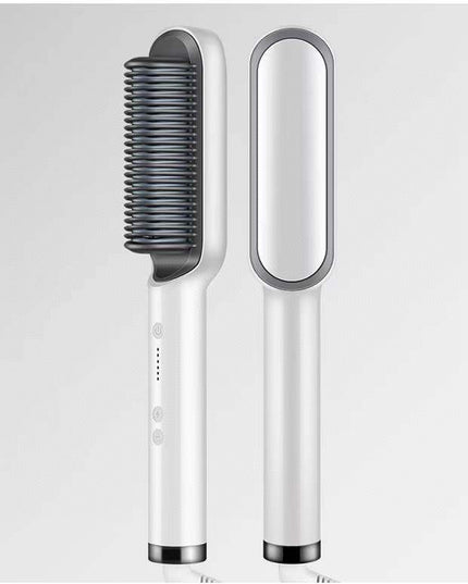 Neu 2 In 1 Haarglätter Heißer Kamm Negative Ionen Curling Tong Dual-zweck Elektrische Haar - ellashop.store