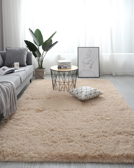 Nordischer flauschiger Teppich für Schlafzimmer/Wohnzimmer, rechteckig, groß, aus Plüsch, rutschfest, weicher Teppich, Weiß/Rot, 13 Farben - ellashop.store