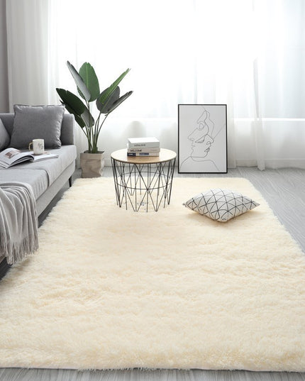 Nordischer flauschiger Teppich für Schlafzimmer/Wohnzimmer, rechteckig, groß, aus Plüsch, rutschfest, weicher Teppich, Weiß/Rot, 13 Farben - ellashop.store