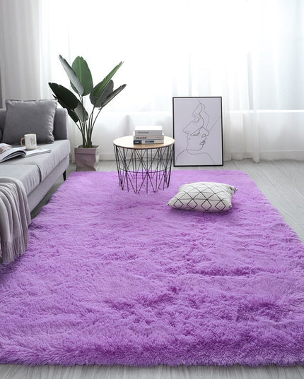 Nordischer flauschiger Teppich für Schlafzimmer/Wohnzimmer, rechteckig, groß, aus Plüsch, rutschfest, weicher Teppich, Weiß/Rot, 13 Farben - ellashop.store