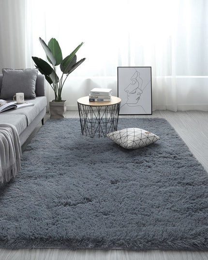 Nordischer flauschiger Teppich für Schlafzimmer/Wohnzimmer, rechteckig, groß, aus Plüsch, rutschfest, weicher Teppich, Weiß/Rot, 13 Farben - ellashop.store