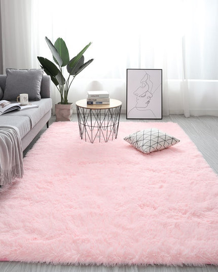 Nordischer flauschiger Teppich für Schlafzimmer/Wohnzimmer, rechteckig, groß, aus Plüsch, rutschfest, weicher Teppich, Weiß/Rot, 13 Farben - ellashop.store