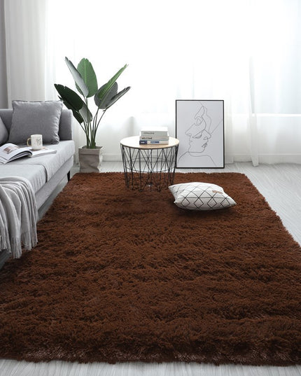 Nordischer flauschiger Teppich für Schlafzimmer/Wohnzimmer, rechteckig, groß, aus Plüsch, rutschfest, weicher Teppich, Weiß/Rot, 13 Farben - ellashop.store