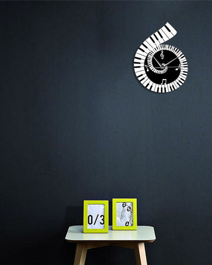 Dekoration Wanduhr Violinschlüssel Klaviertastatur Musiknoten Unregelmäßige Dekoration Uhr Wanduhr Grenzüberschreitend - ellashop.store