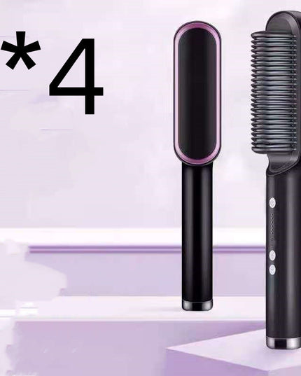 Neu 2 In 1 Haarglätter Heißer Kamm Negative Ionen Curling Tong Dual-zweck Elektrische Haar - ellashop.store