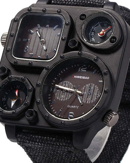 Militäruhr für Herren, mehrere Zeitzonen, personalisiertes Zifferblatt - ellashop.store