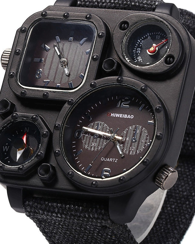 Militäruhr für Herren, mehrere Zeitzonen, personalisiertes Zifferblatt - ellashop.store