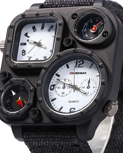 Militäruhr für Herren, mehrere Zeitzonen, personalisiertes Zifferblatt - ellashop.store