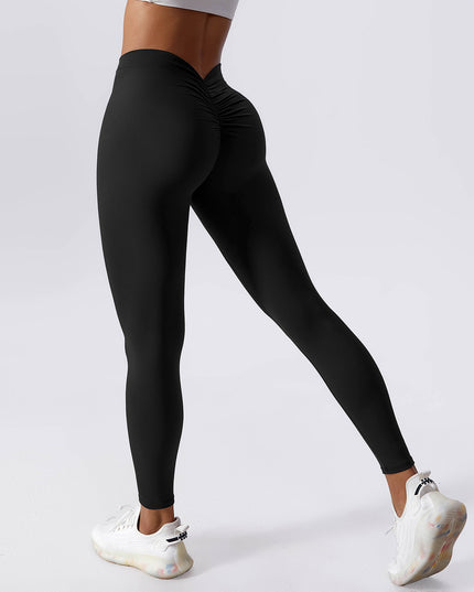 Schlanke Yoga-Fitnesshose, atmungsaktive, schnell trocknende Leggings, pfirsichfarbene Hüfthebehose für Damenbekleidung - ellashop.store