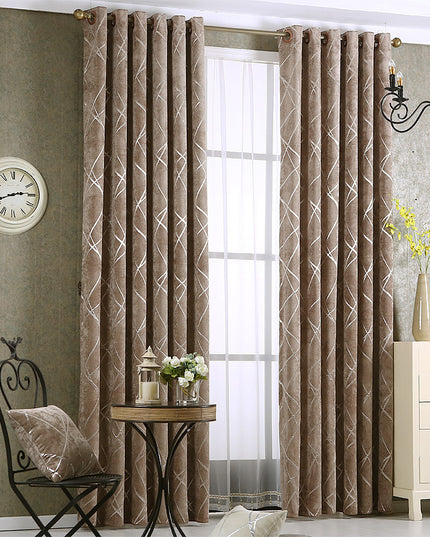 Einfarbige, schlichte, moderne, leichte, luxuriöse Chenille-Verdunkelungsvorhänge für das Wohnzimmer - ellashop.store