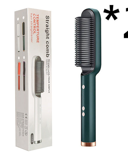 Neu 2 In 1 Haarglätter Heißer Kamm Negative Ionen Curling Tong Dual-zweck Elektrische Haar - ellashop.store