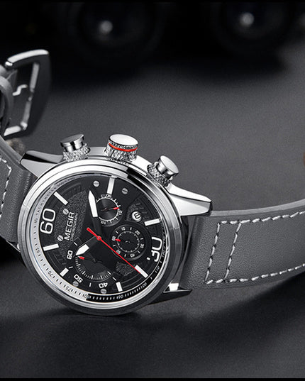 Multifunktionale Sport-Militäruhr, Chronograph, Kalender, Quarzuhr - ellashop.store