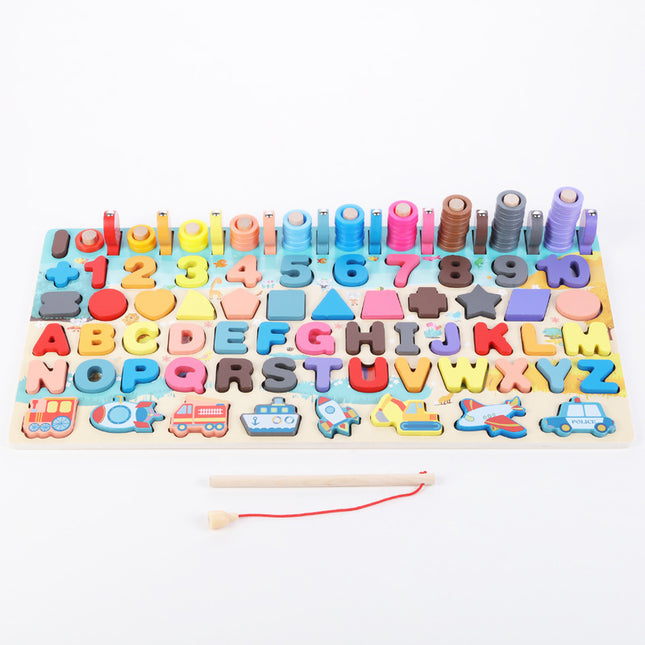 Montessori Pädagogisches Holzspielzeug für Kinder Montessori Spielzeug Brettspiel Mathematik Angeln Montessori Spielzeug Pädagogisches für 1 2 3 Jahre alt - ellashop.store