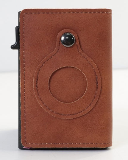 AirTag Wallet Anti Theft Bullet Card Bag Multi-functional Rfid Card Holder Men's Leather Slim Wallets For Airtag Air Tag - ellashop.store