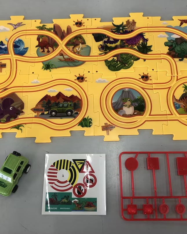 Kinder Puzzle Elektrische Eisenbahn Speeder DIY Montage Elektrische Auto Automatische Schiene Stadt Szene Bau Bildung Spielzeug Geschenk - ellashop.store