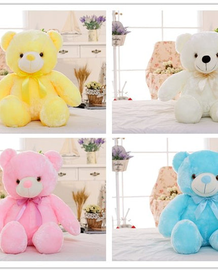 Kreatives Leuchten LED Teddybär Kuscheltiere Plüschtier Buntes leuchtendes Weihnachtsgeschenk für Kinder Kissen - ellashop.store