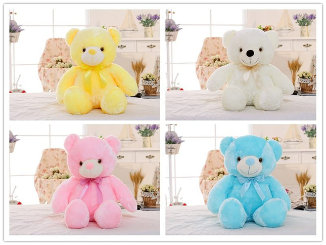 Kreatives Leuchten LED Teddybär Kuscheltiere Plüschtier Buntes leuchtendes Weihnachtsgeschenk für Kinder Kissen - ellashop.store