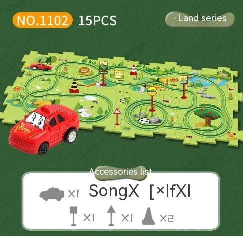 Kinder Puzzle Elektrische Eisenbahn Speeder DIY Montage Elektrische Auto Automatische Schiene Stadt Szene Bau Bildung Spielzeug Geschenk - ellashop.store