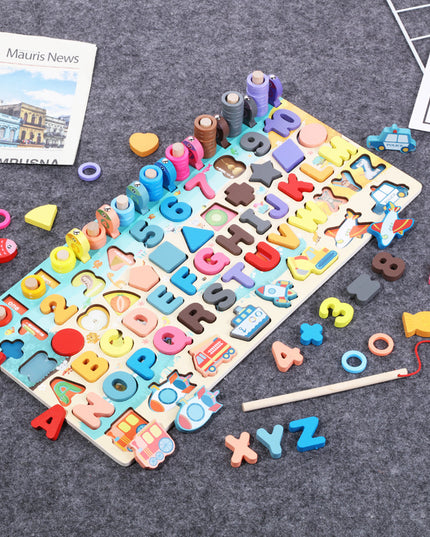 Montessori Pädagogisches Holzspielzeug für Kinder Montessori Spielzeug Brettspiel Mathematik Angeln Montessori Spielzeug Pädagogisches für 1 2 3 Jahre alt - ellashop.store