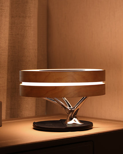 Runde intelligente Musik Bluetooth Lautsprecher Bett Lampe WiFi Kreis Baum von LED Licht Wireless Charging für Wohnzimmer - ellashop.store