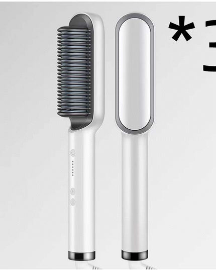 Neu 2 In 1 Haarglätter Heißer Kamm Negative Ionen Curling Tong Dual-zweck Elektrische Haar - ellashop.store