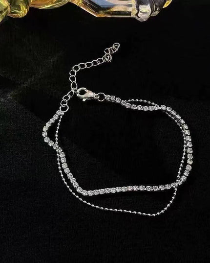 Einfache Strass Cup Chain Handanklet Persönlichkeit Mehrschichtige Perlenkette - ellashop.store