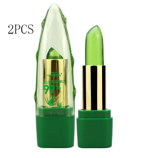 Aloe Vera Gel Farbwechsel Lippenstift Glanz Feuchtigkeitscreme Anti-Trocknung Entsalzung Feinkörniger Lippenbalsam Pflege - ellashop.store