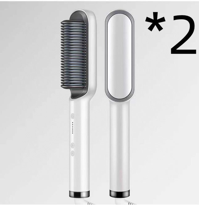 Neu 2 In 1 Haarglätter Heißer Kamm Negative Ionen Curling Tong Dual-zweck Elektrische Haar - ellashop.store