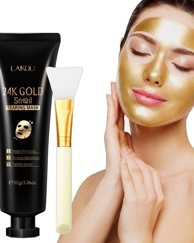 Feuchtigkeitsspendende Abreißmaske mit Goldfolie und Schneckenmotiv - ellashop.store