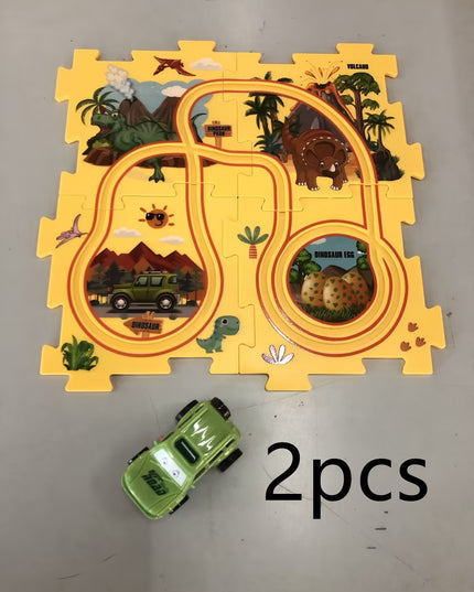 Kinder Puzzle Elektrische Eisenbahn Speeder DIY Montage Elektrische Auto Automatische Schiene Stadt Szene Bau Bildung Spielzeug Geschenk - ellashop.store