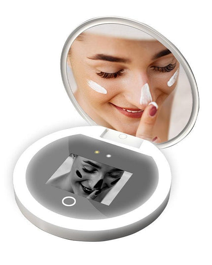 Intelligent Sunscreen UV Makeup Mirror Handheld LED Beauty Makeup Mirror - ellashop.store