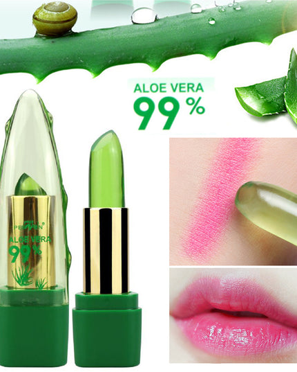 Aloe Vera Gel Farbwechsel Lippenstift Glanz Feuchtigkeitscreme Anti-Trocknung Entsalzung Feinkörniger Lippenbalsam Pflege - ellashop.store